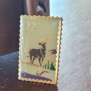 USPS American Elk 22 cent stamp pin 1987
